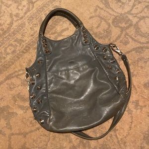 Well loved Be&D Gray Garbo studded handbag